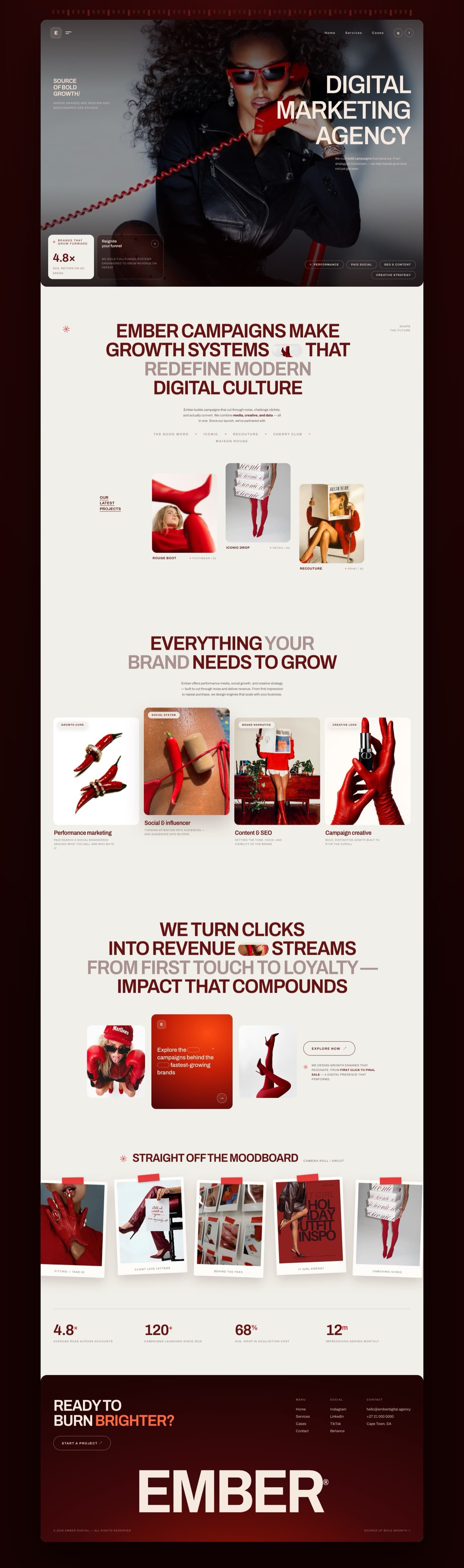 The Ember homepage, top to bottom