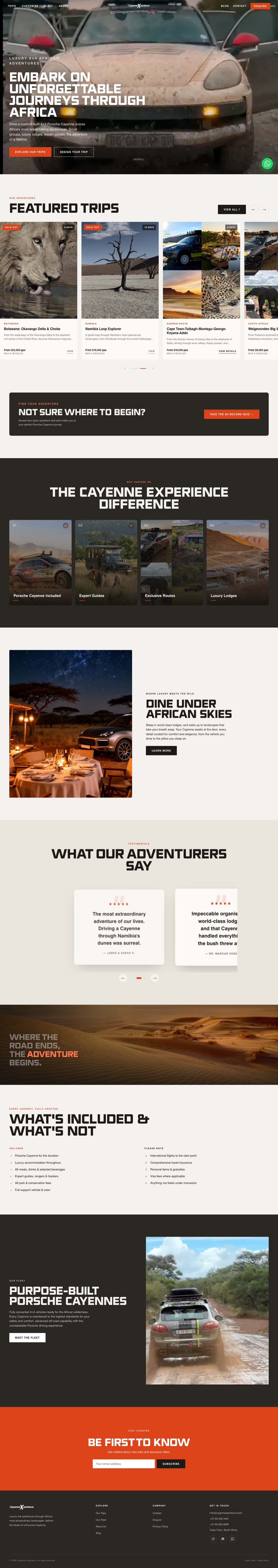 CayenneXperience concept homepage